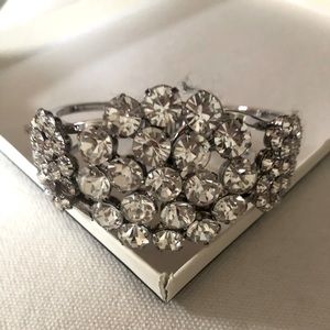 Talbots Silver-tone and Rhinestone Cuff Special Occasion Bracelet